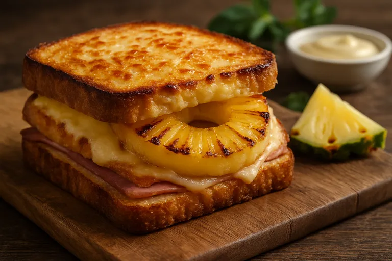 Tropische twist voor je croque monsieur met sappige ananas