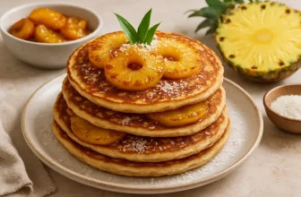 Van pan tot paradijs: pannenkoeken met gekaramelliseerde ananas en een vleugje kokos