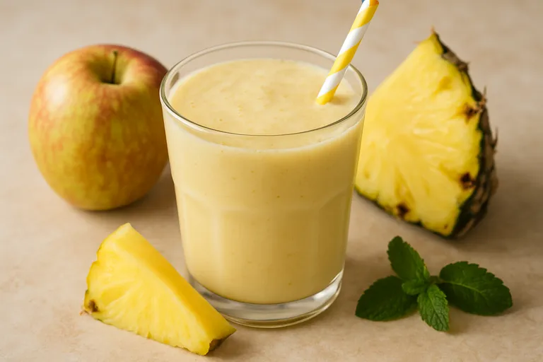 Zoet en verfrissend: romige smoothie met ananas en appel