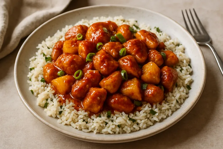 Variaties op rijst met kip en ananas